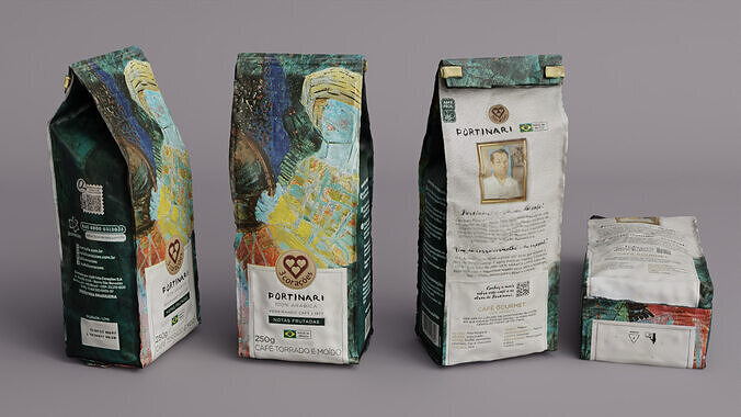 Brazilian coffee pack 3D model 5