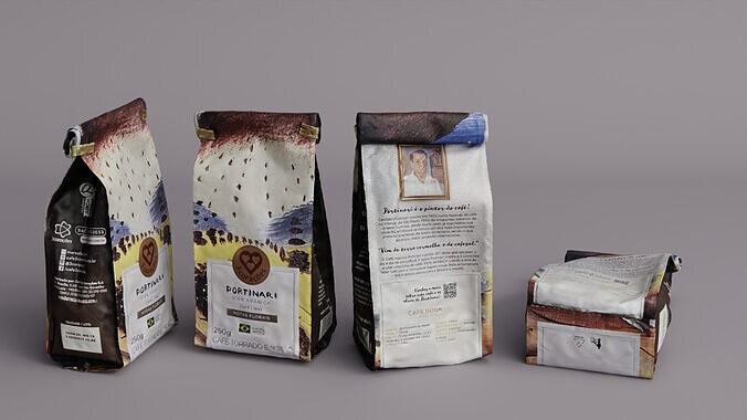 Brazilian coffee pack 3D model 3