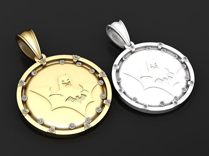 Batman Pendant and chain 3d printable model pendant  3D print model