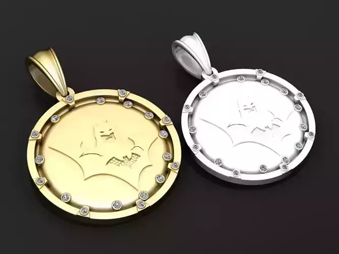 Batman Pendant and chain 3d printable model pendant 