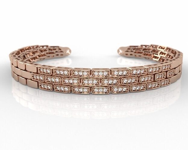 Minimal Diamond Bracelet - 3D Printable Jewelry Model 3D print model
