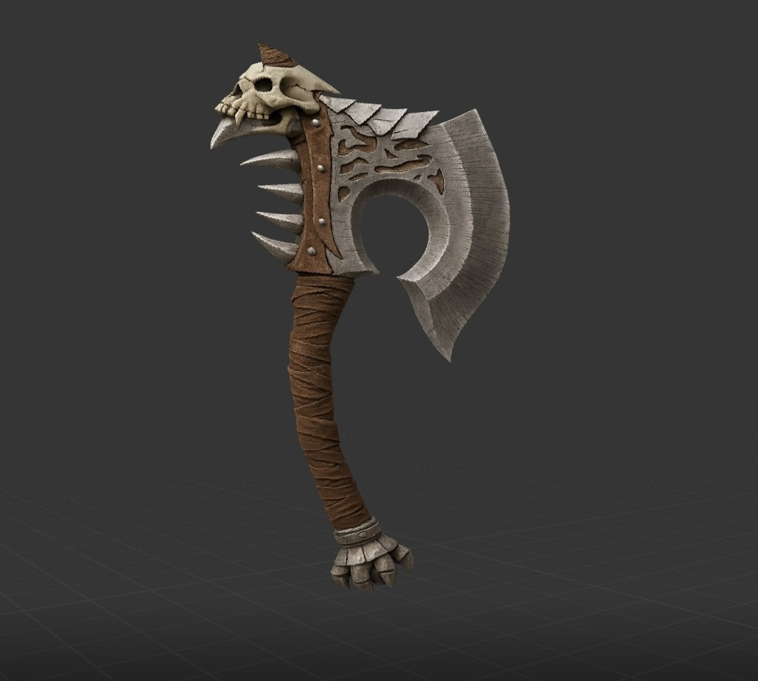 Realistic Ghost scythe 3D Model Low-poly 3D model_1