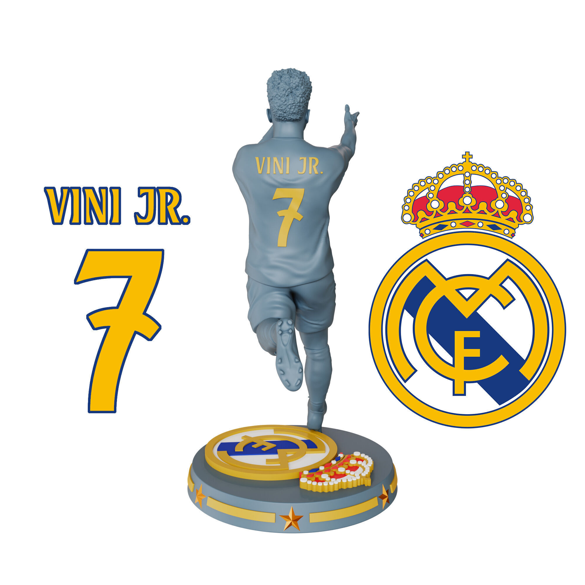 VINICIUS JR Real Madrid Football Star 3D Printable Model 3D print model_3