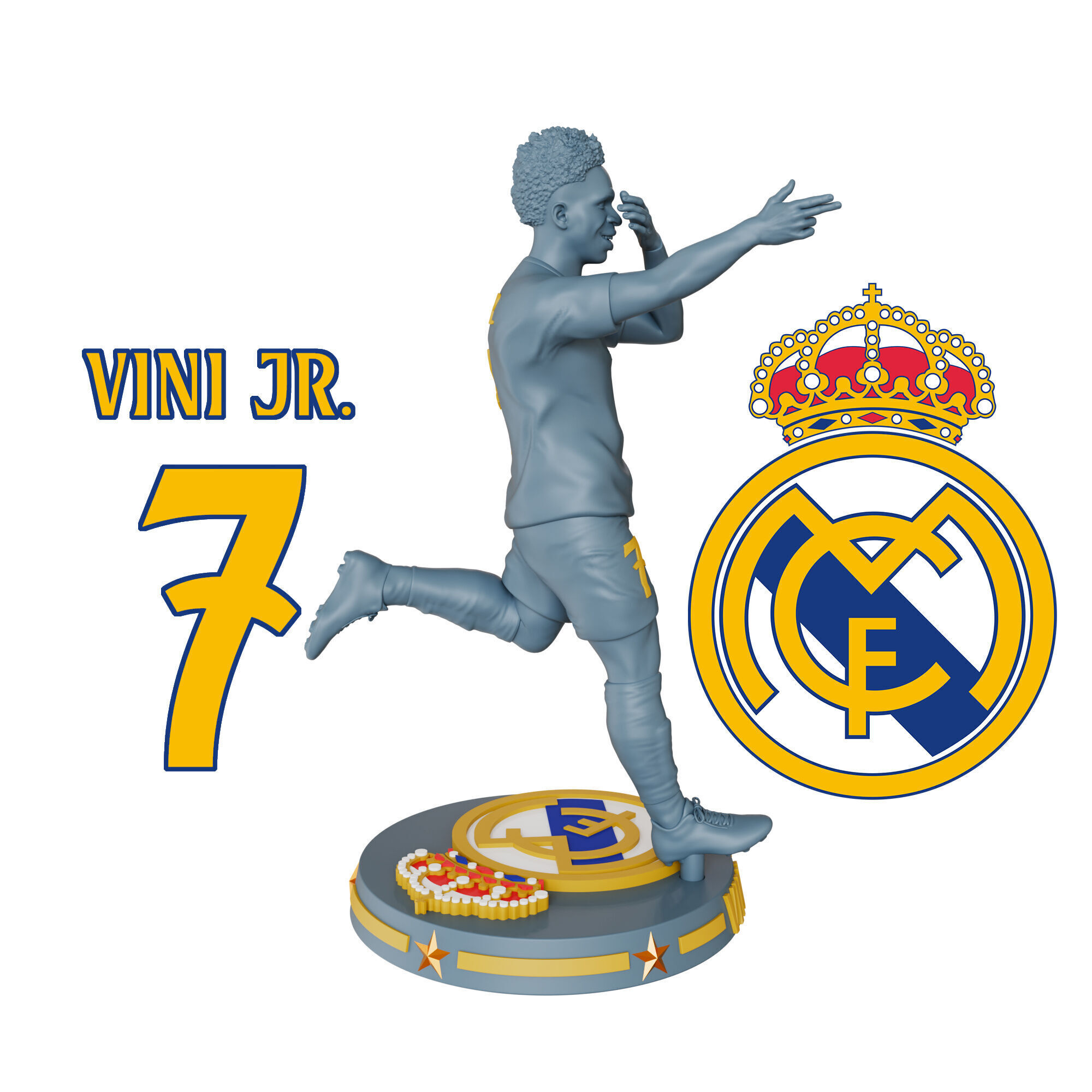 VINICIUS JR Real Madrid Football Star 3D Printable Model 3D print model_2