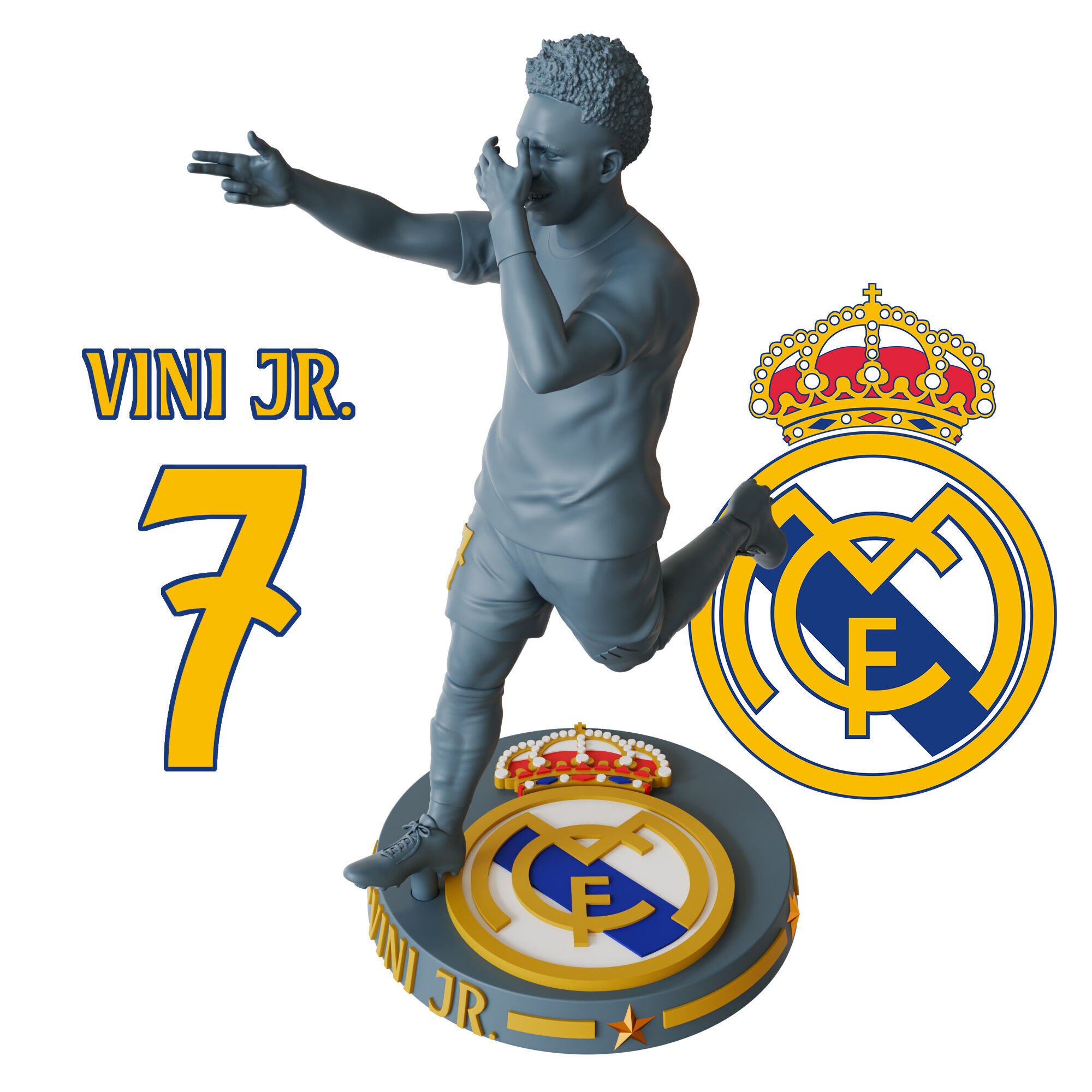 VINICIUS JR Real Madrid Football Star 3D Printable Model 3D print model_5