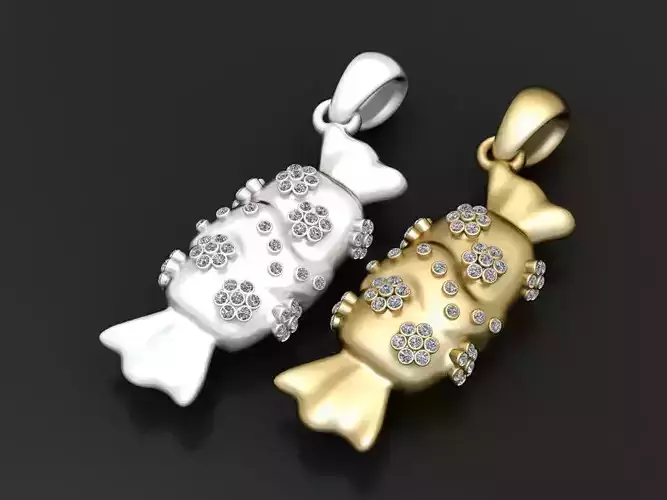  CANDY CANE PENDANT 3D Print Model  pendant  3D print model