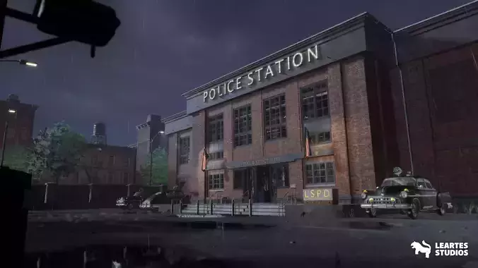 Retro Police Station Environment