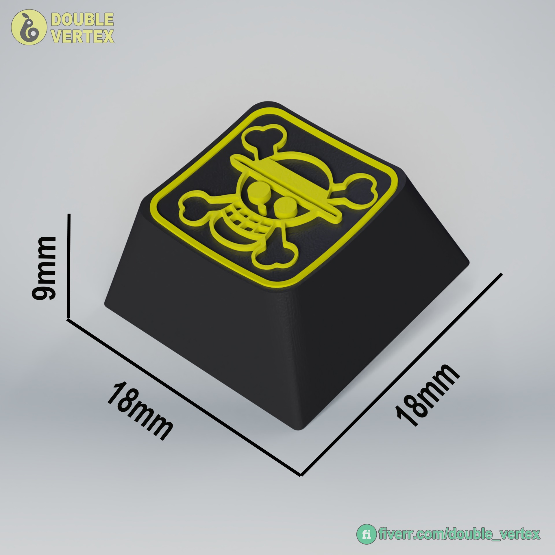 One Piece Pirates Logo Keycaps Pack - XDA or DSA Compatible 3D Model Collection_4