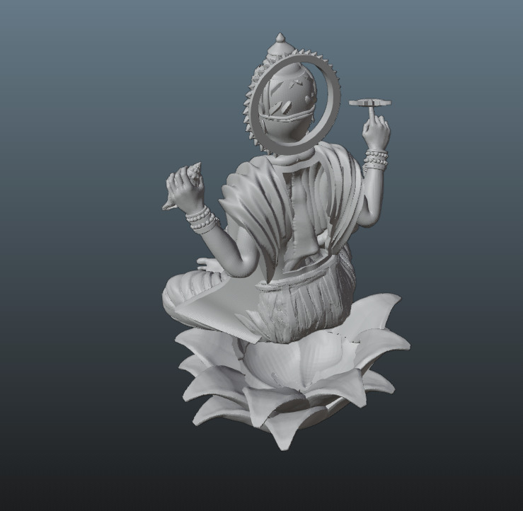 Lord Vishnu Sitting on Lotus 3D print model_9