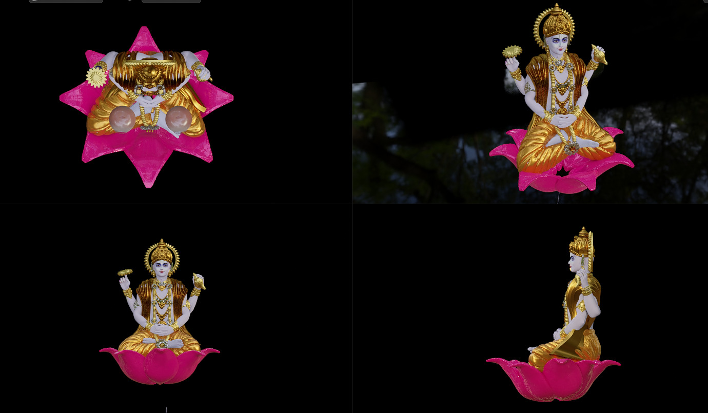 Lord Vishnu Sitting on Lotus 3D print model_1