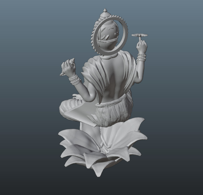 Lord Vishnu Sitting on Lotus 3D print model_8