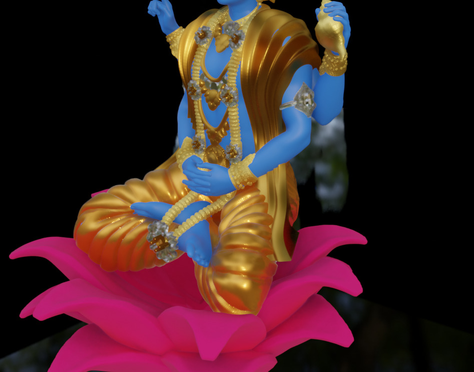 Lord Vishnu Sitting on Lotus 3D print model_7