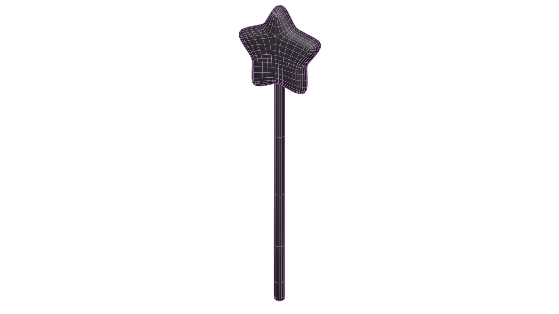 Wooden Star Magic Wand  Low-poly 3D model_16