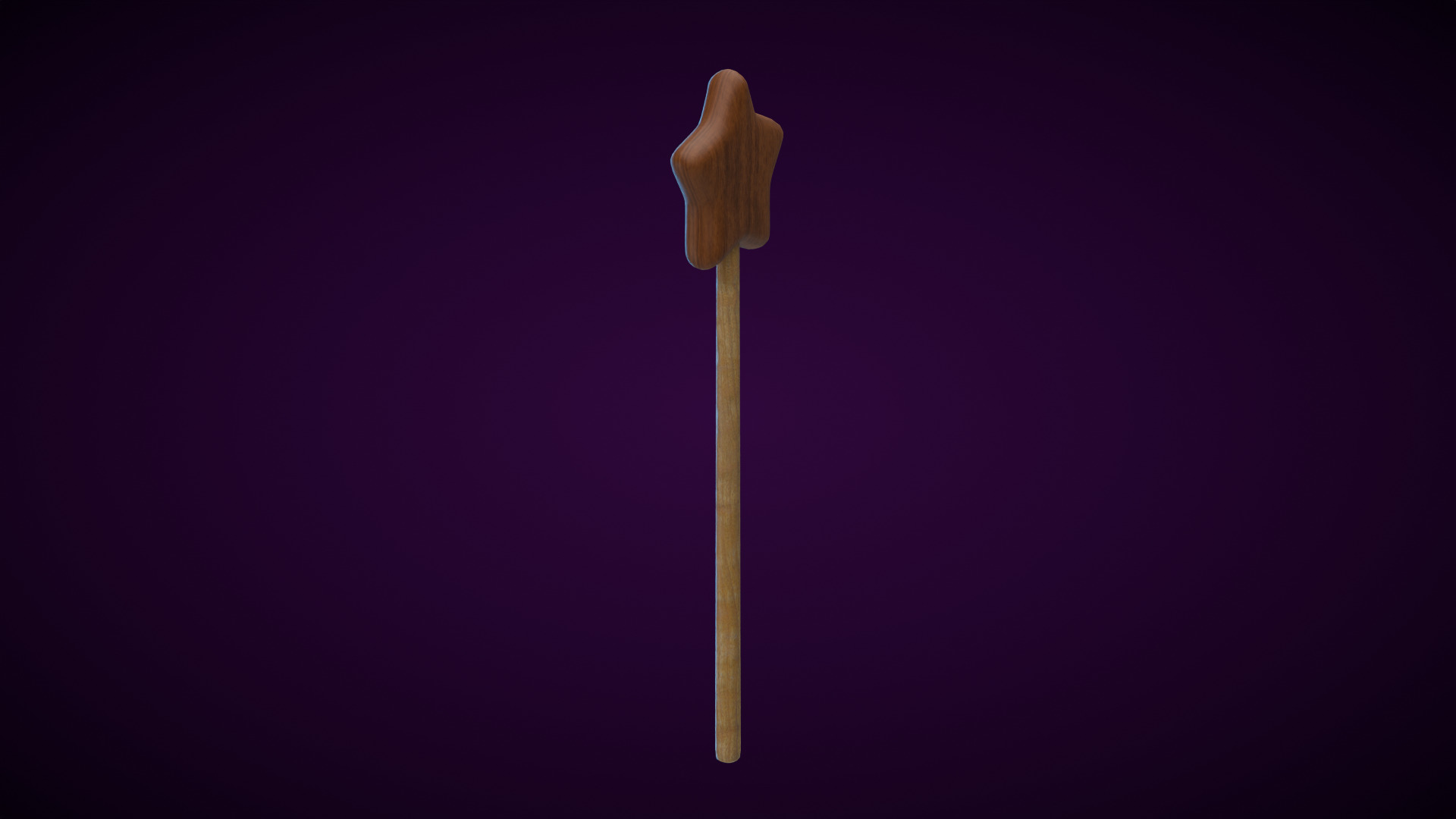 Wooden Star Magic Wand  Low-poly 3D model_4