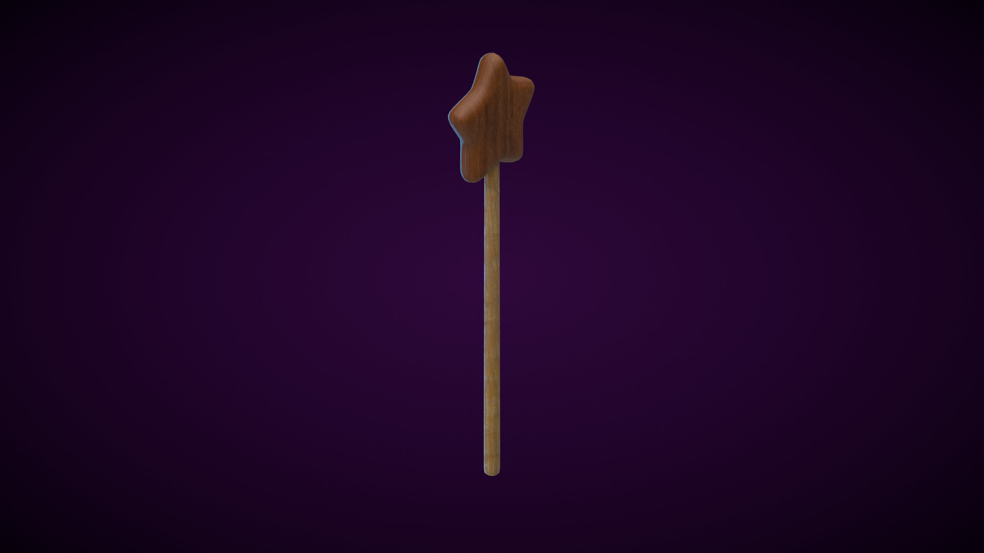 Wooden Star Magic Wand  Low-poly 3D model_5