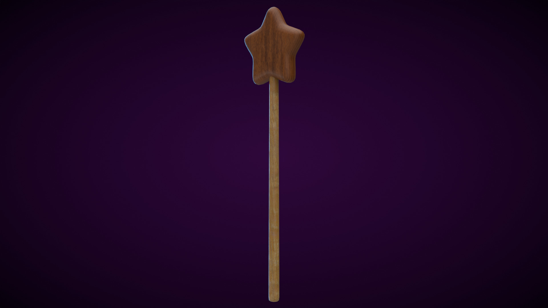 Wooden Star Magic Wand  Low-poly 3D model_6