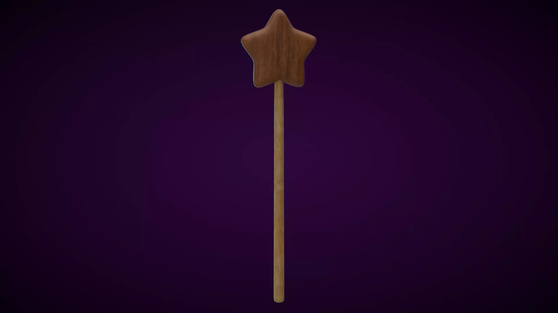 Wooden Star Magic Wand  Low-poly 3D model_0