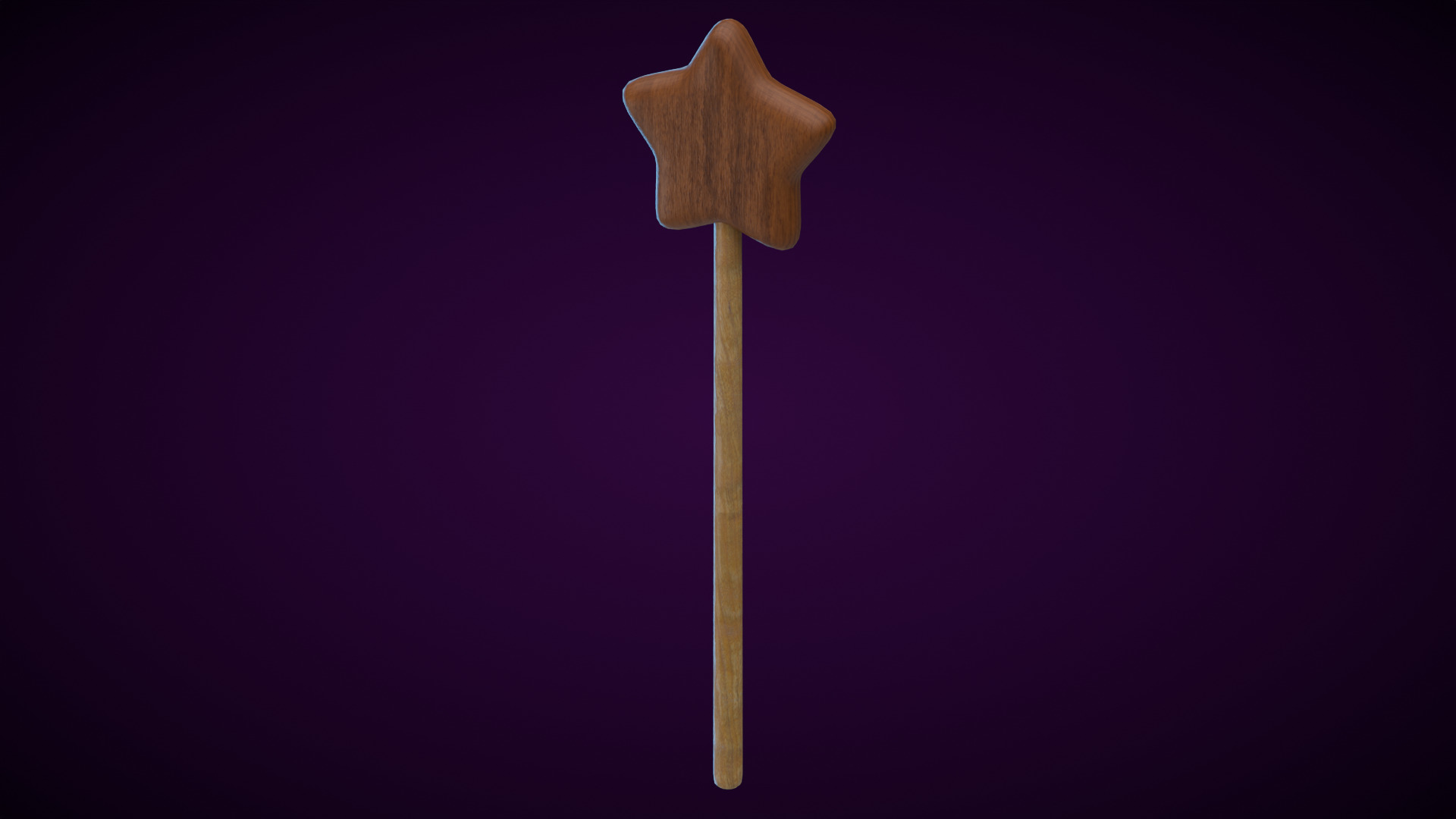 Wooden Star Magic Wand  Low-poly 3D model_7