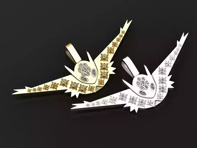 MOISSANITE Ninja Fighter Iced Out Pendant   3D print model