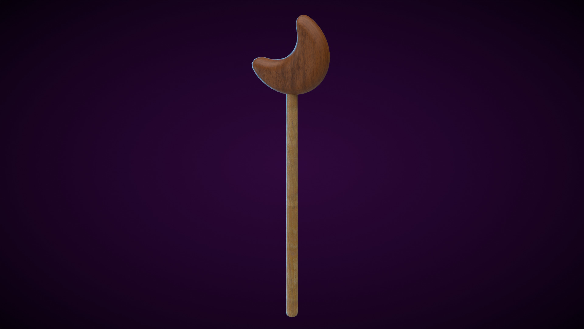 Wooden Moon Magic Wand  Low-poly 3D model_7
