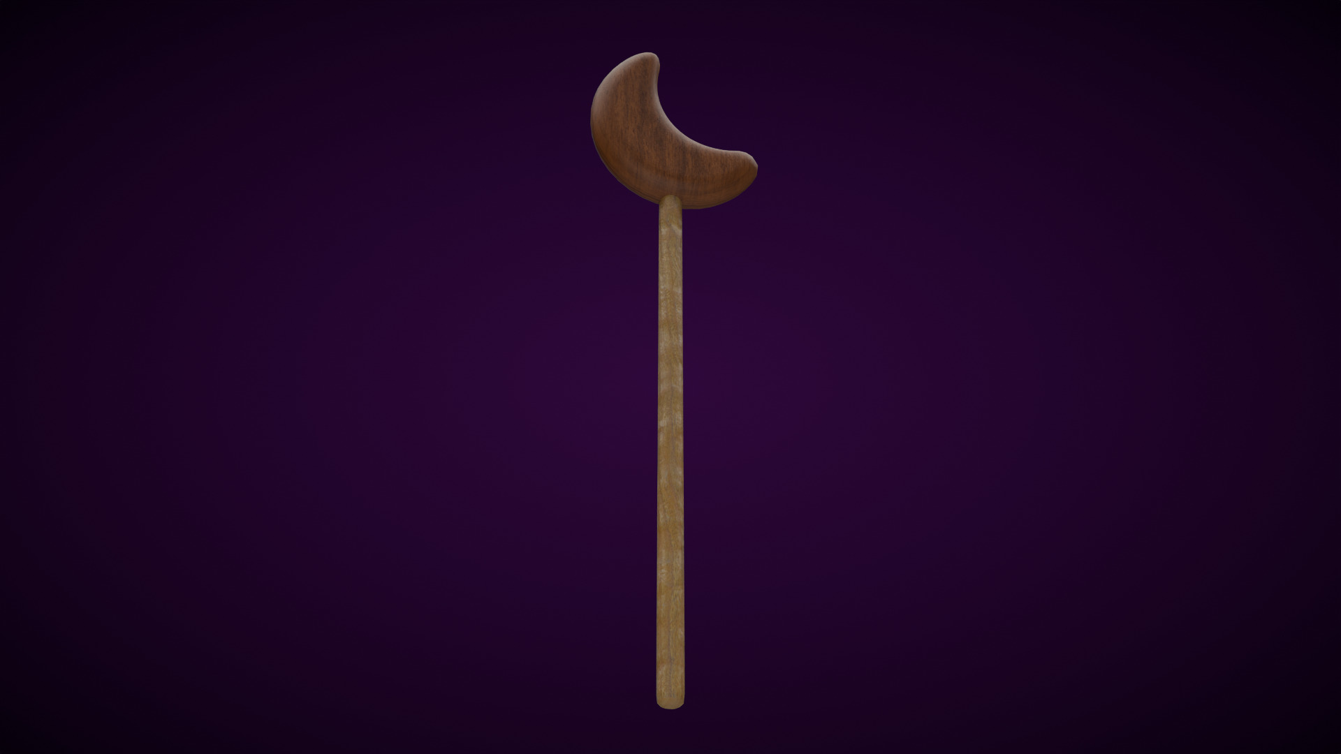 Wooden Moon Magic Wand  Low-poly 3D model_9
