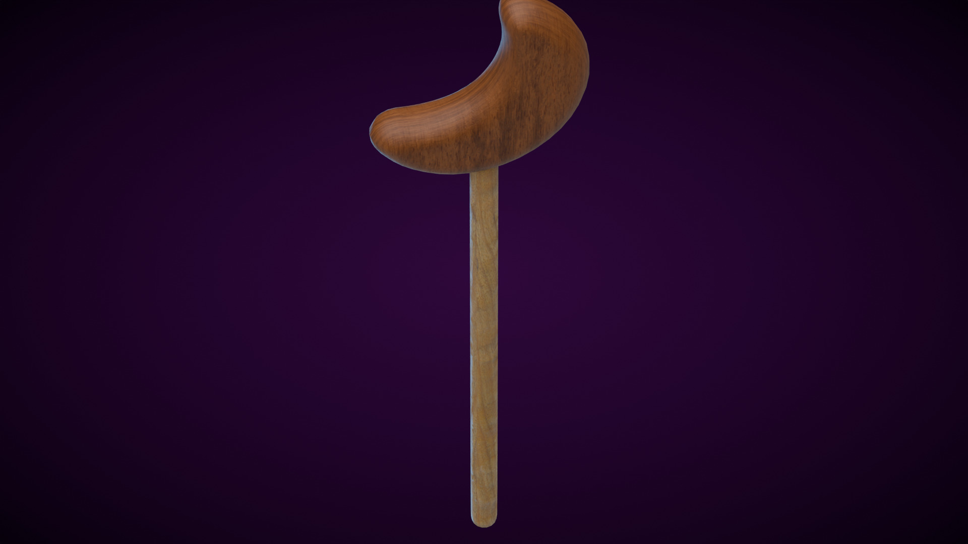 Wooden Moon Magic Wand  Low-poly 3D model_8