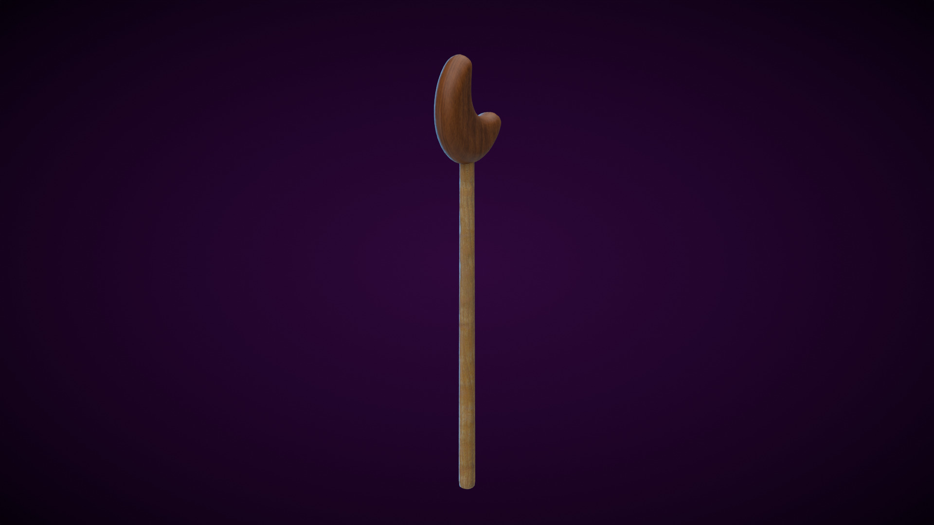 Wooden Moon Magic Wand  Low-poly 3D model_4