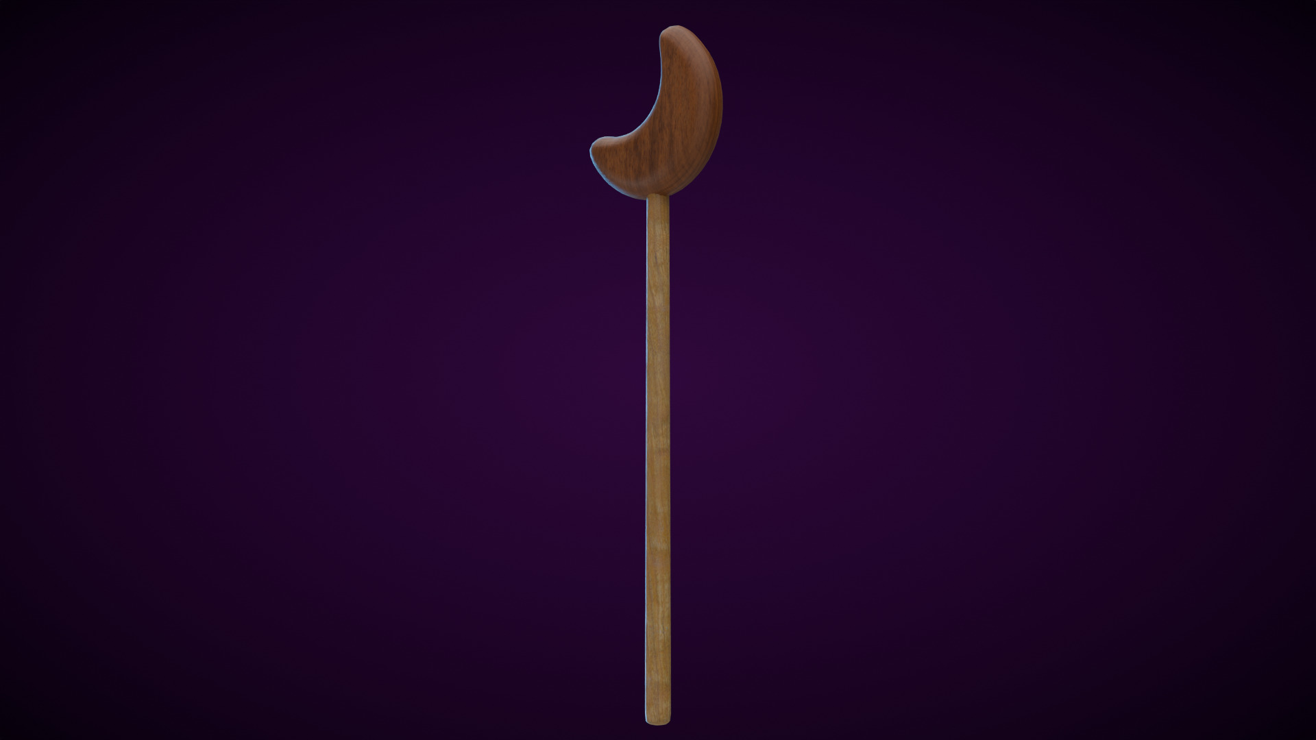 Wooden Moon Magic Wand  Low-poly 3D model_6