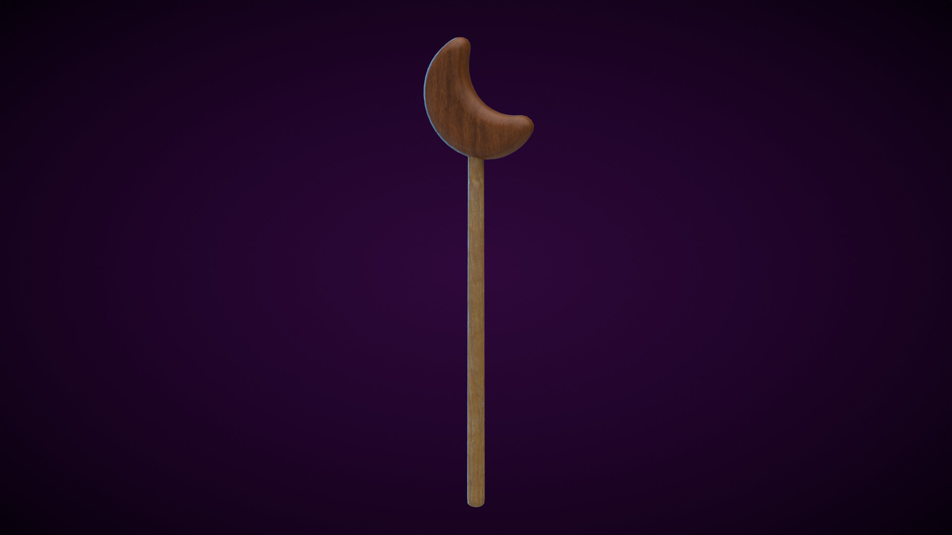 Wooden Moon Magic Wand  Low-poly 3D model_1