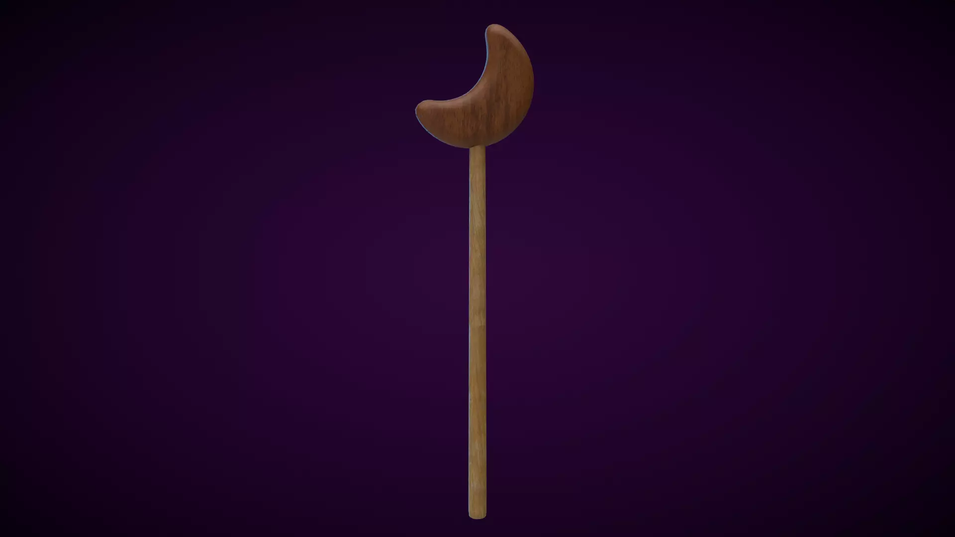 Wooden Moon Magic Wand  Low-poly 3D model_0
