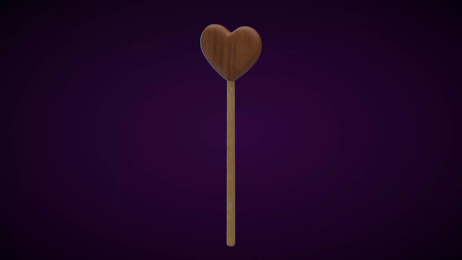 Wooden Heart Magic Wand  Low-poly 3D model_0