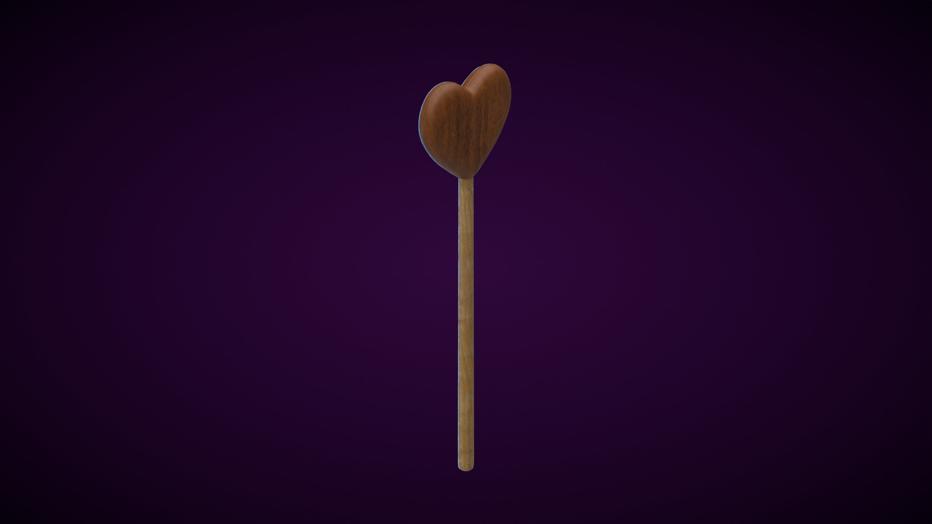Wooden Heart Magic Wand  Low-poly 3D model_2