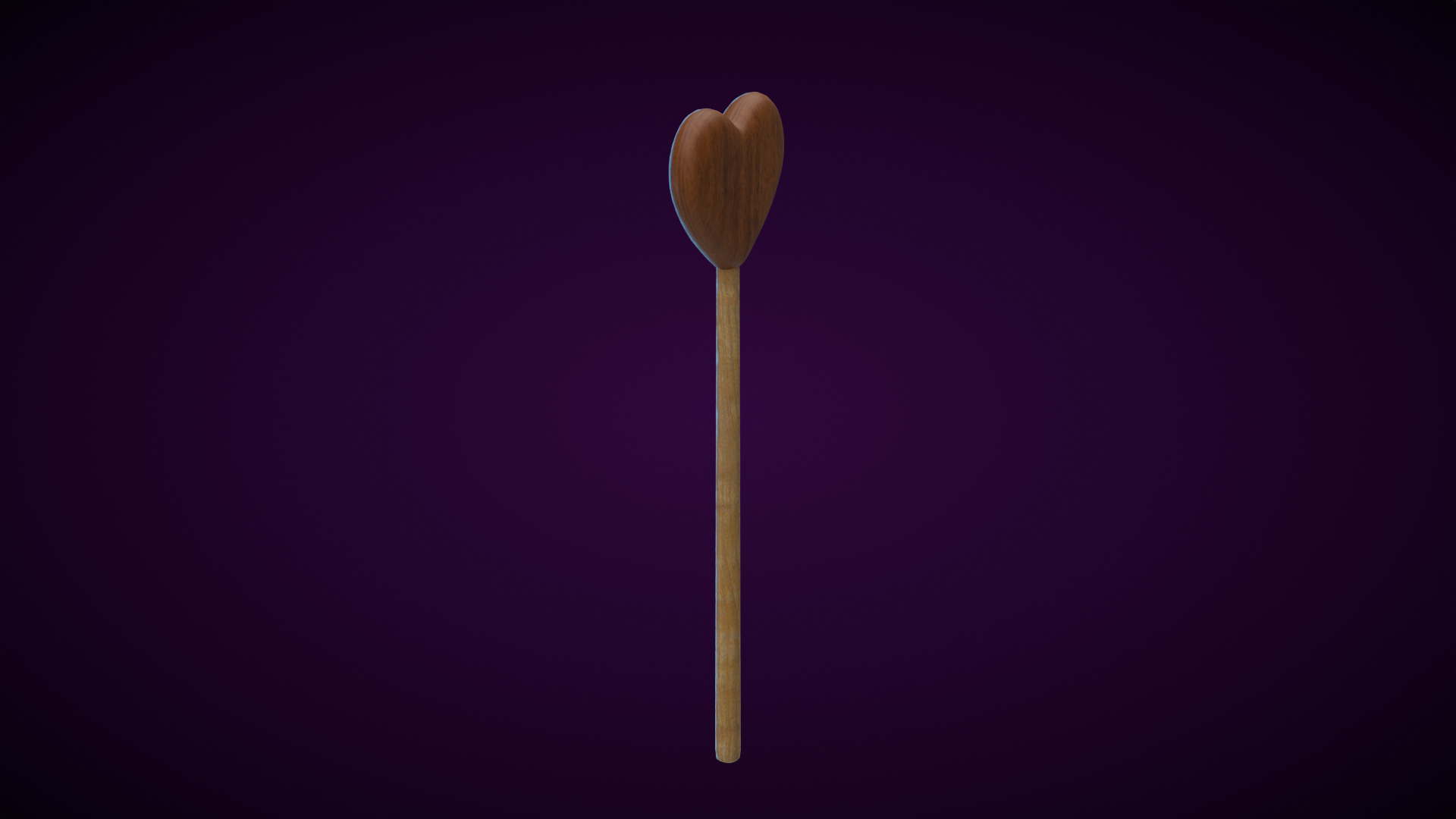 Wooden Heart Magic Wand  Low-poly 3D model_3