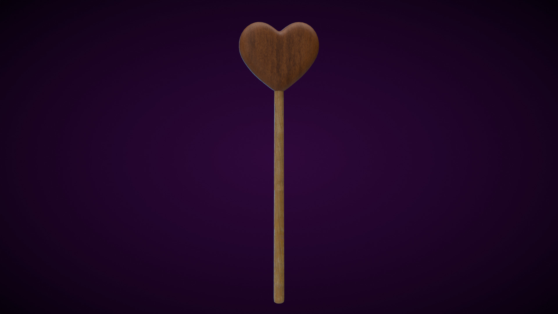 Wooden Heart Magic Wand  Low-poly 3D model_7
