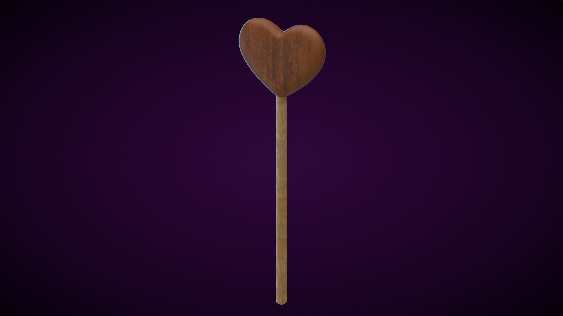 Wooden Heart Magic Wand  Low-poly 3D model_6