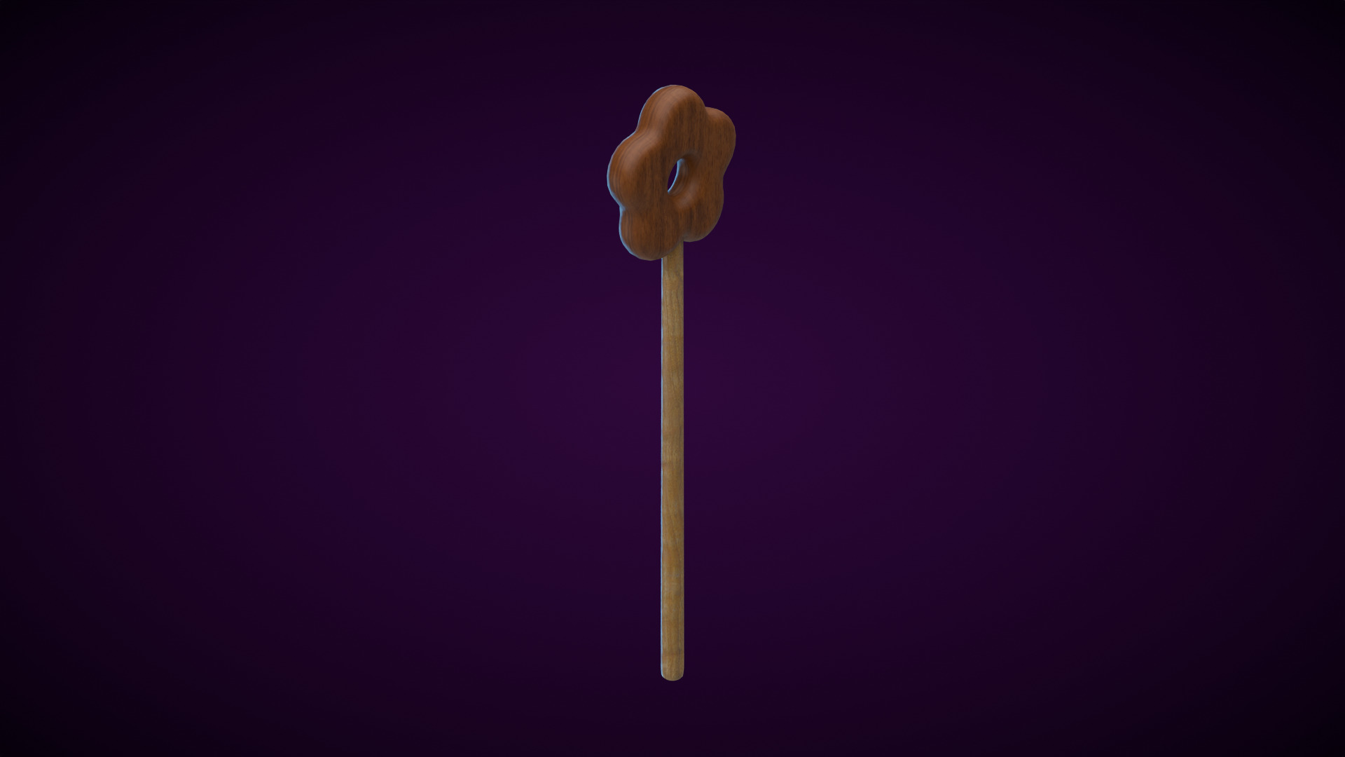 Wooden Flower Magic Wand  Low-poly 3D model_3