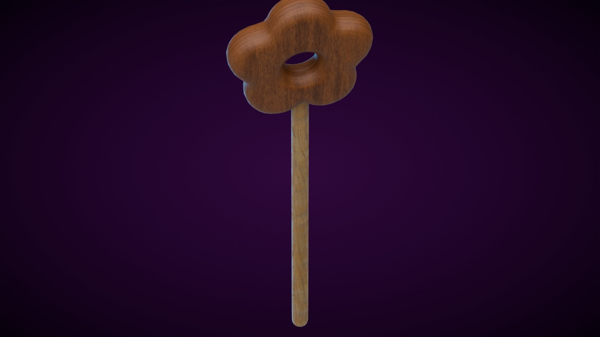 Wooden Flower Magic Wand  Low-poly 3D model_8