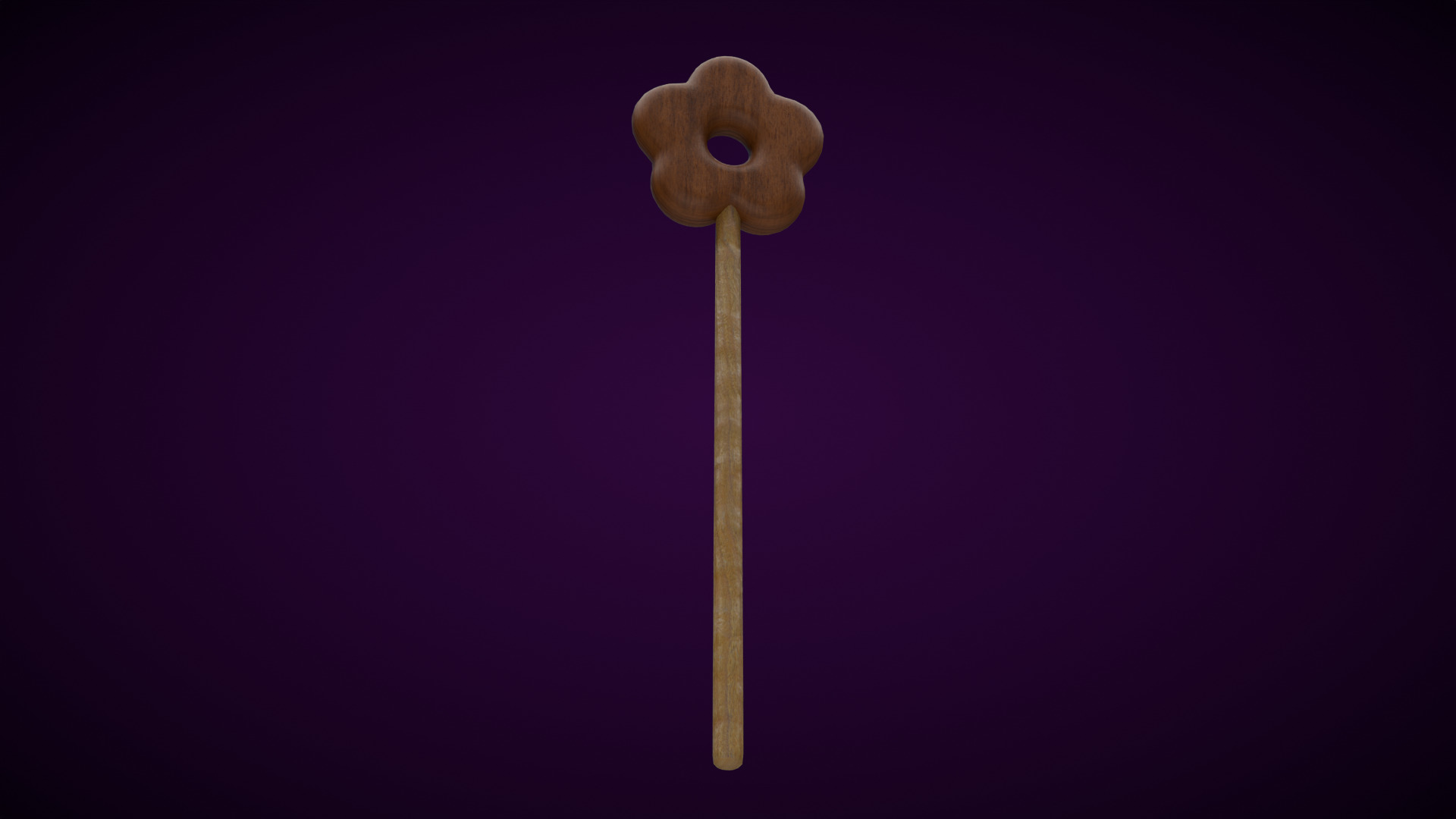 Wooden Flower Magic Wand  Low-poly 3D model_9