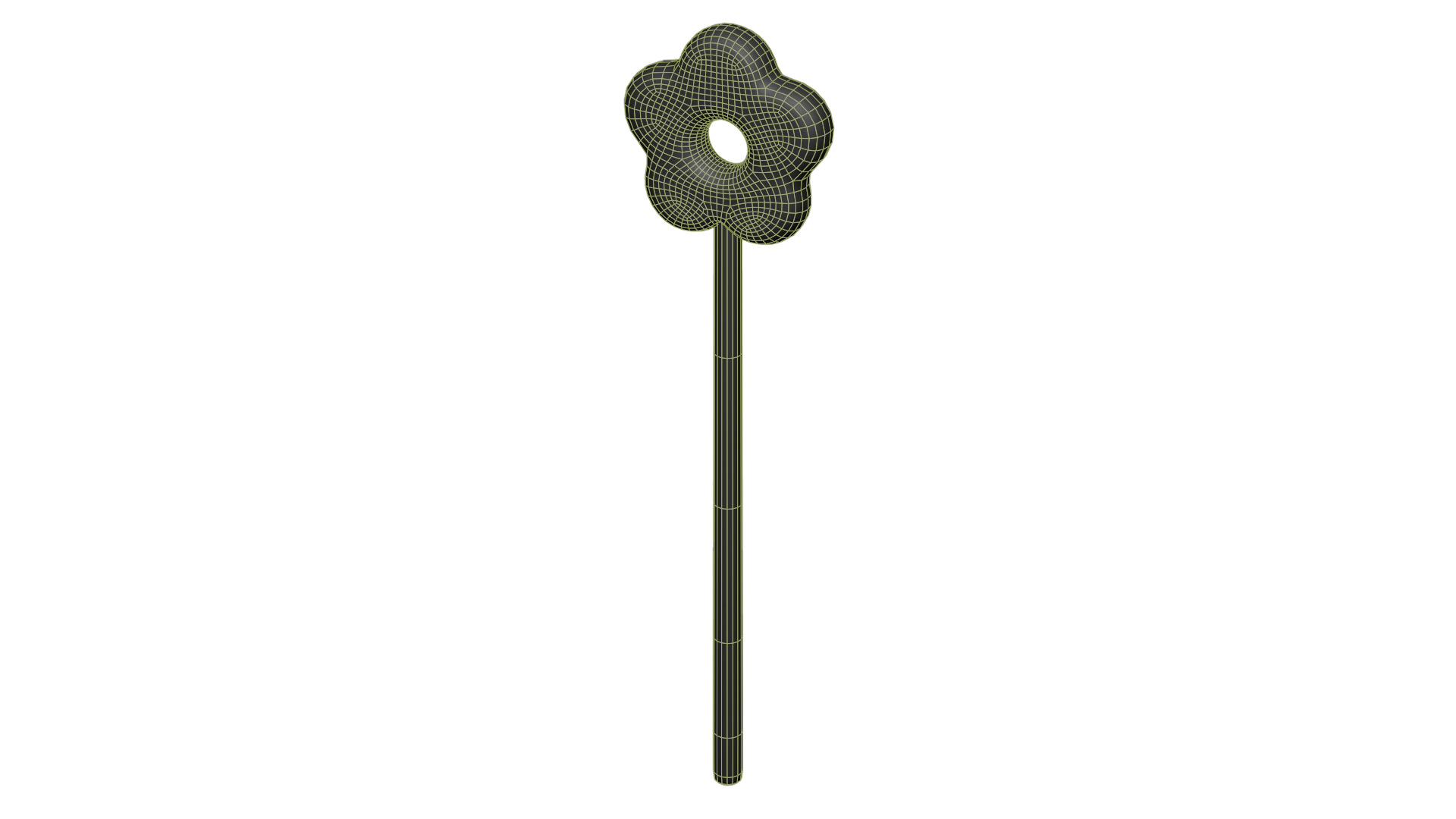 Wooden Flower Magic Wand  Low-poly 3D model_16