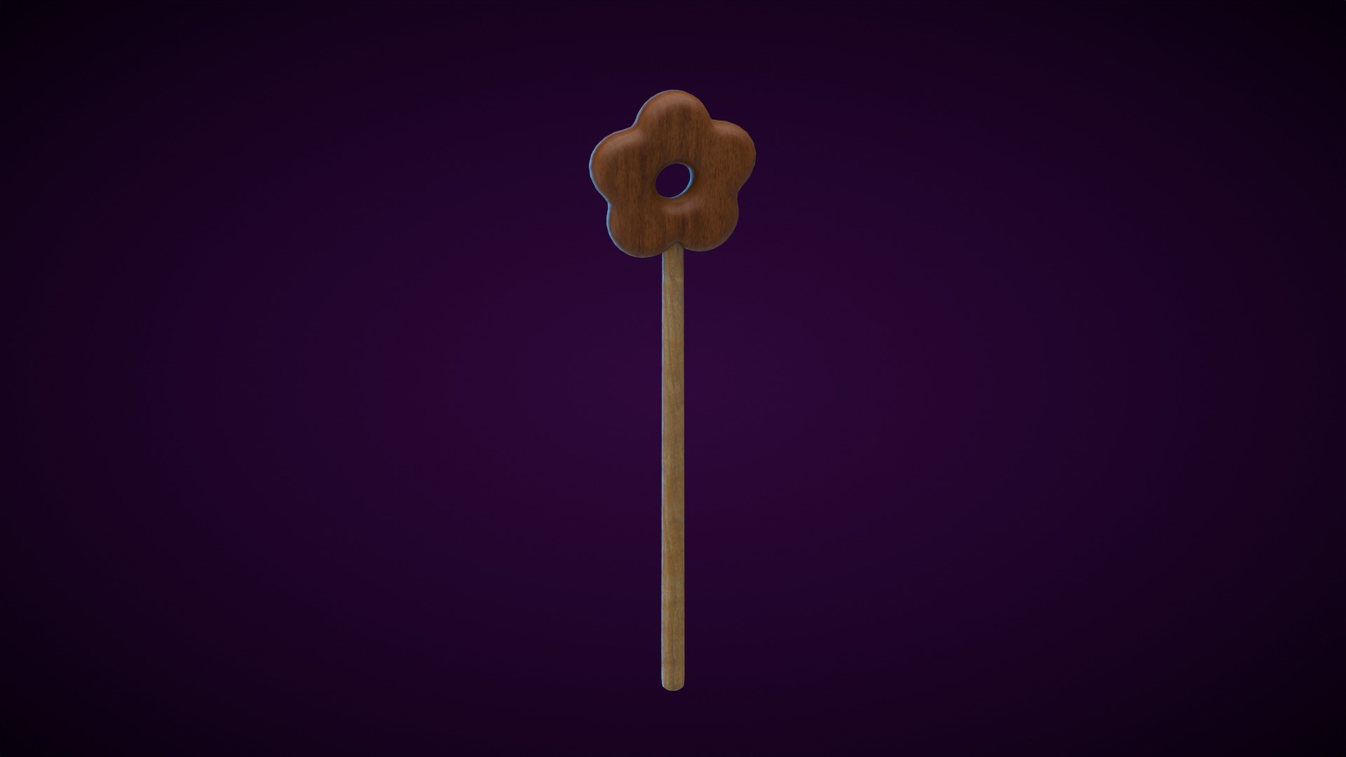 Wooden Flower Magic Wand  Low-poly 3D model_2