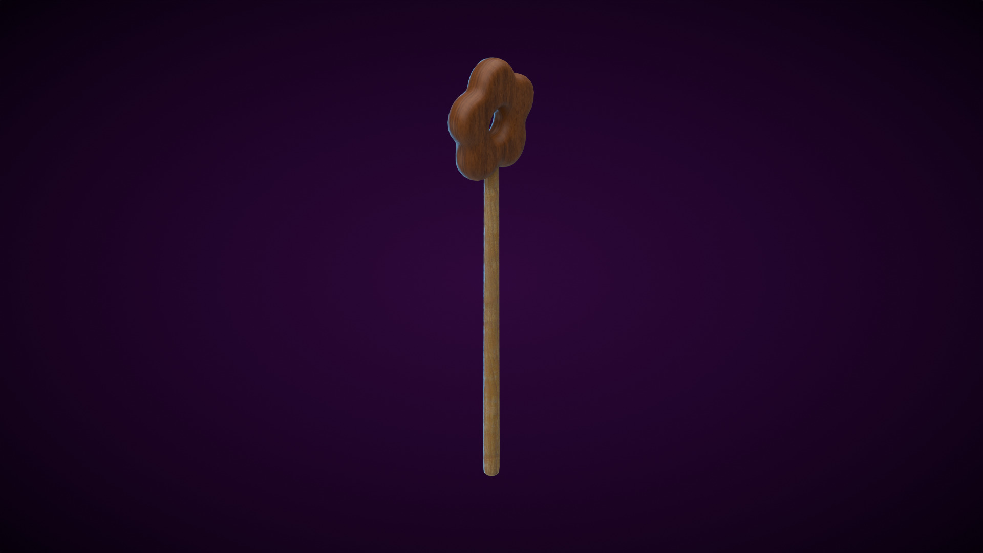 Wooden Flower Magic Wand  Low-poly 3D model_5
