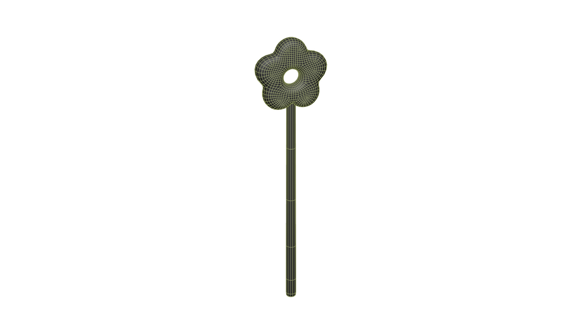 Wooden Flower Magic Wand  Low-poly 3D model_11