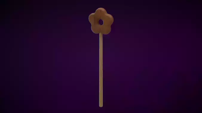 Wooden Flower Magic Wand  Low-poly 3D model
