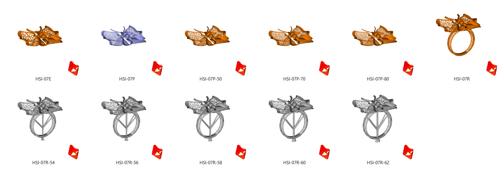 Golden Wings-Wings of Summer-Half Set-H2-7- 3D print model_26