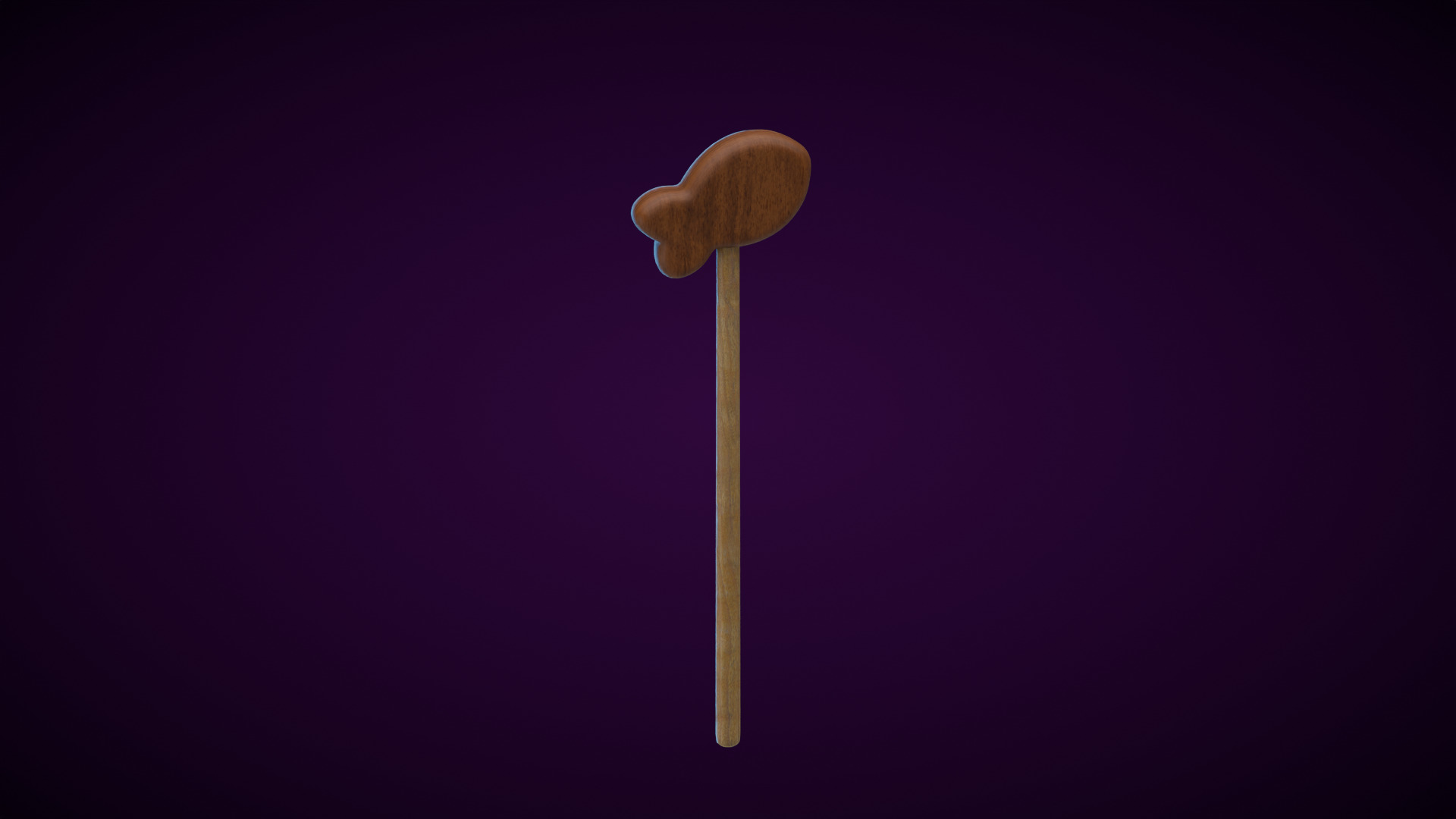 Wooden Fish Magic Wand  Low-poly 3D model_1