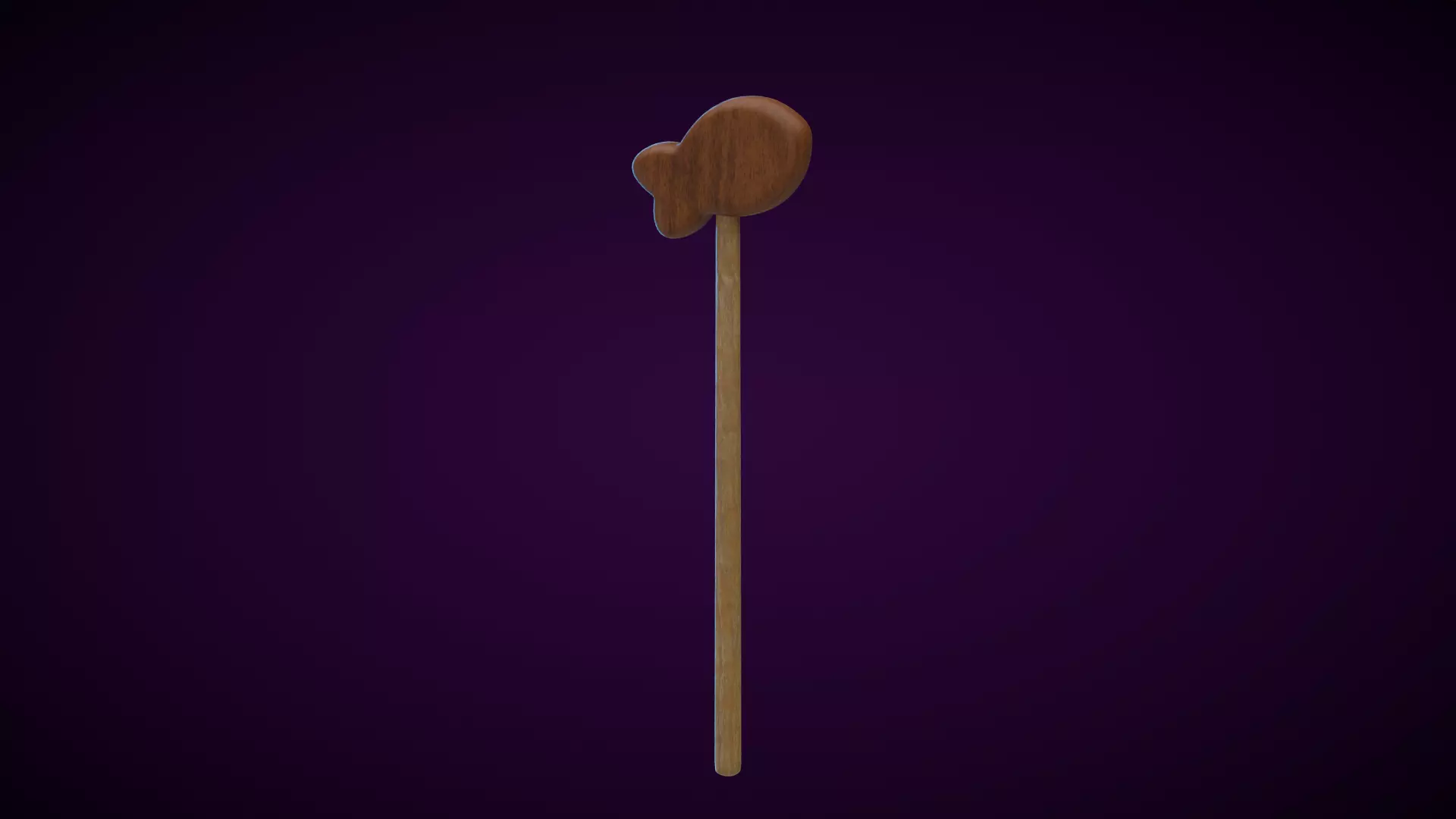 Wooden Fish Magic Wand  Low-poly 3D model_0