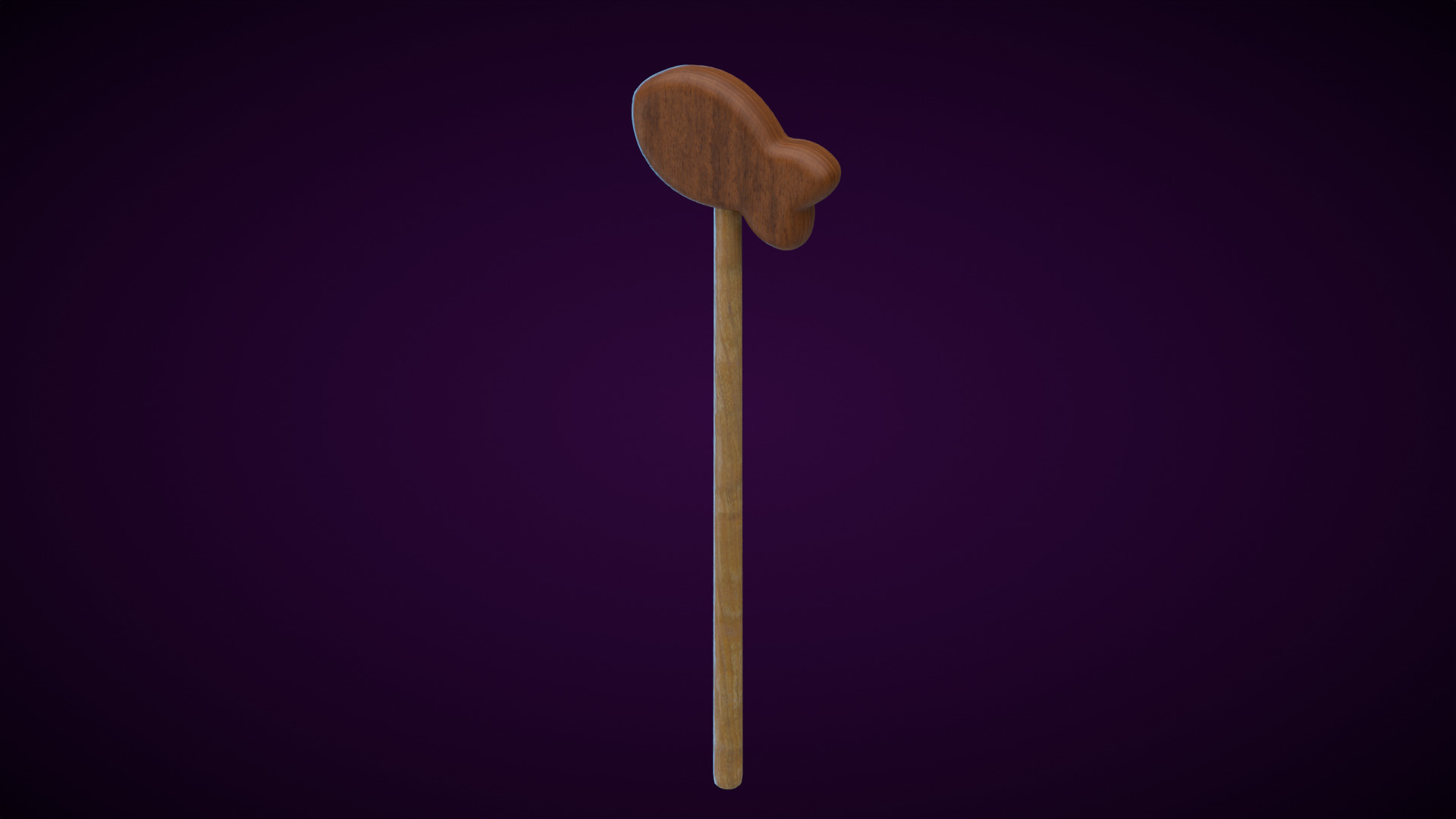 Wooden Fish Magic Wand  Low-poly 3D model_6