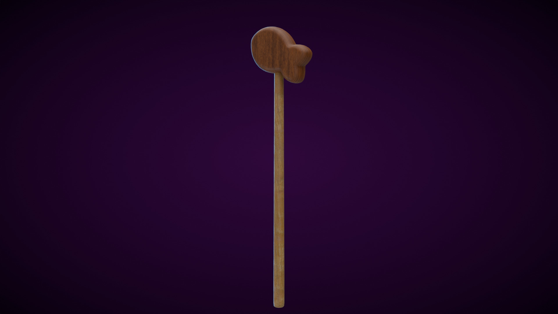 Wooden Fish Magic Wand  Low-poly 3D model_5