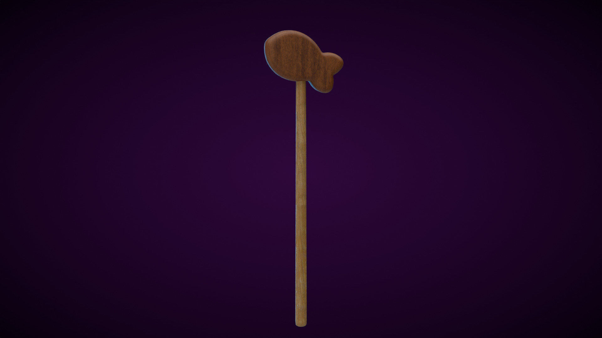 Wooden Fish Magic Wand  Low-poly 3D model_7