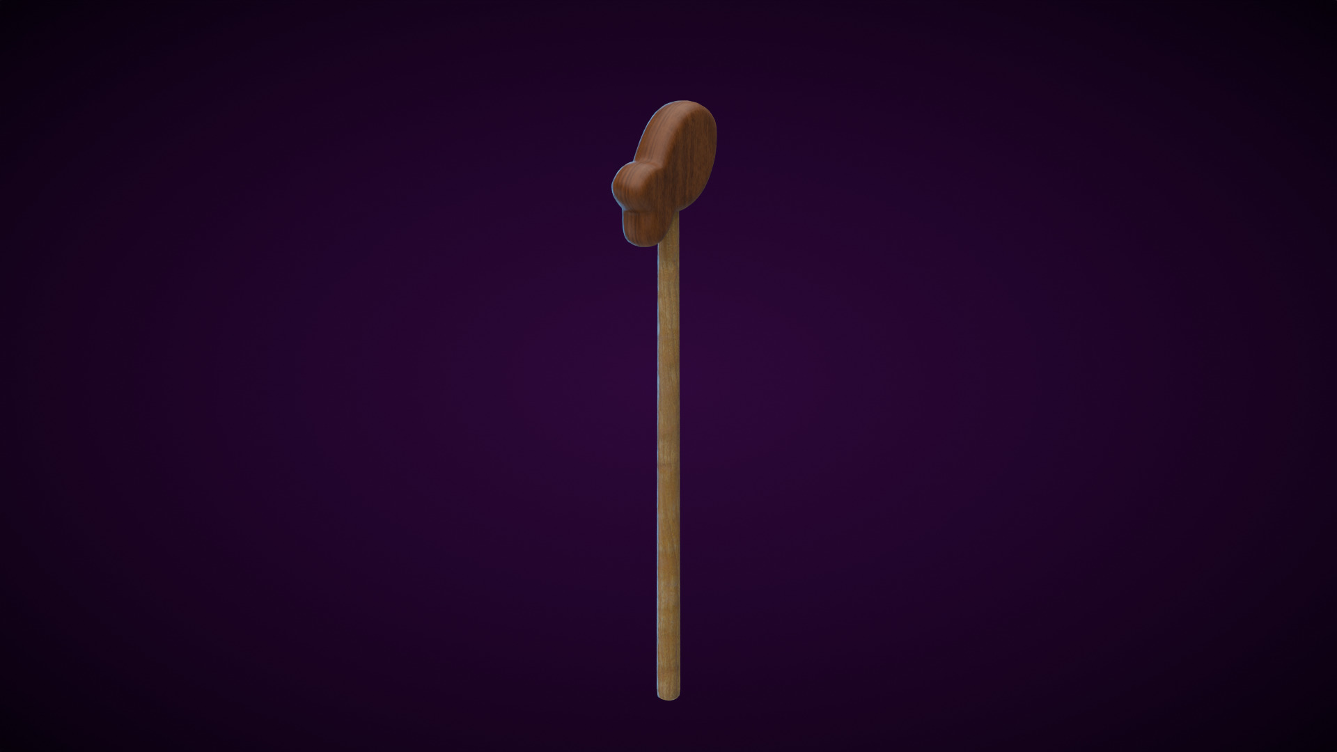 Wooden Fish Magic Wand  Low-poly 3D model_3
